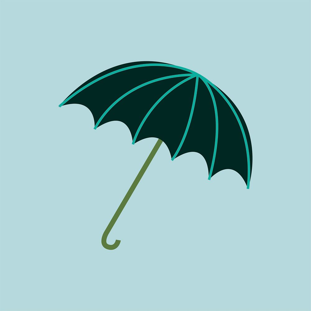 Isolated green colored umbrella illustration