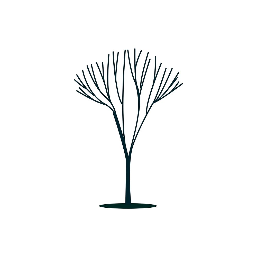 Isolated dead leafless tree in the fall illustration