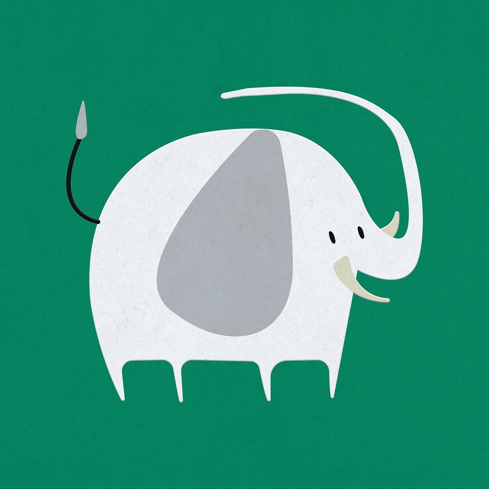 White elephant psd flat illustration