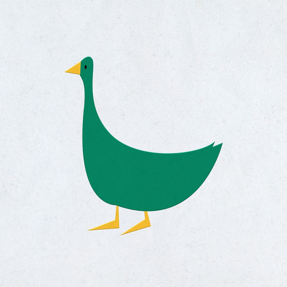 Cute green duck psd flat illustration