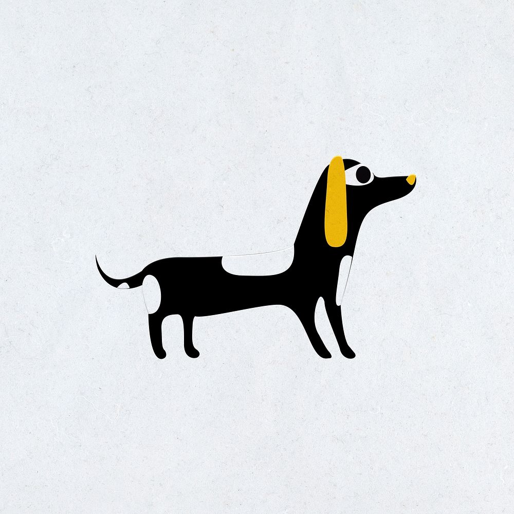 Flat illustration psd of dog in black
