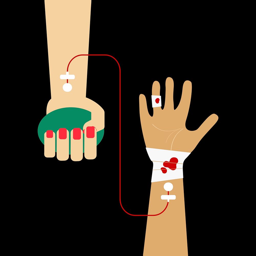 Clipart of blood transfusion vector illustration