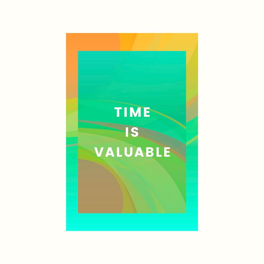 Time is valuable colorful graphic design