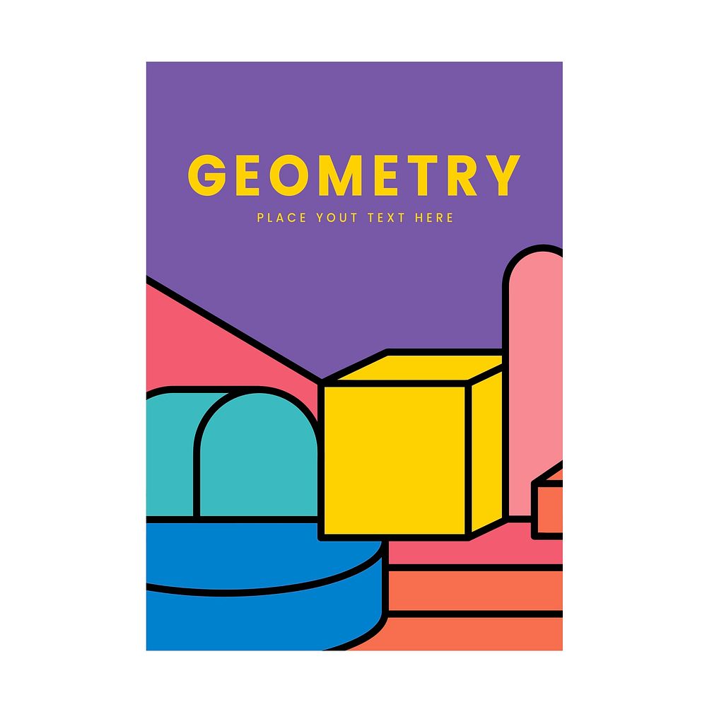 Colorful geometry mockup graphic design