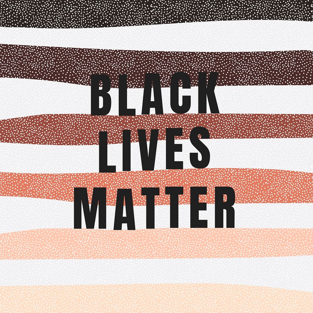 Black lives matter on a colorful striped background social template vector