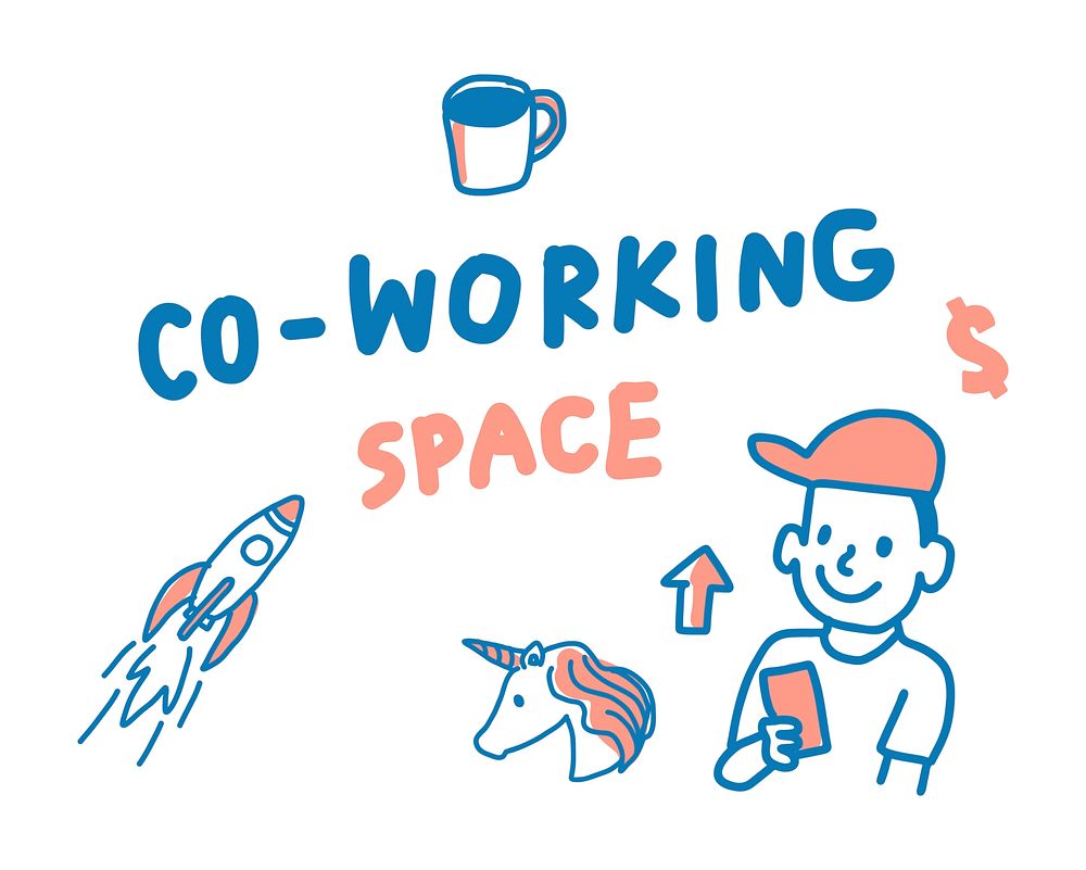 Concept of coworking space illustration