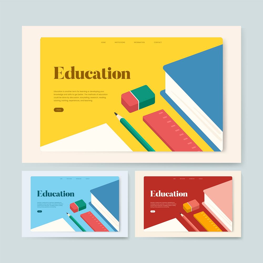 Education and learning informational website graphic