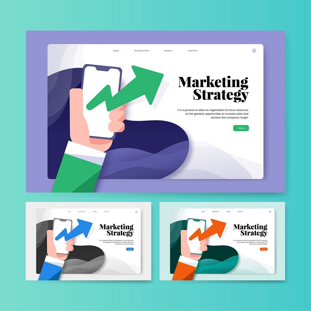 Marketing strategy informational website graphic
