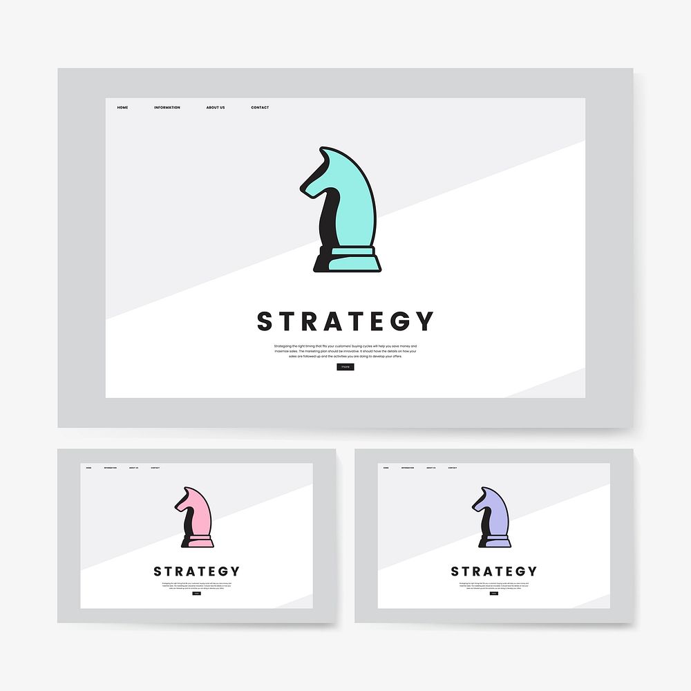 Business strategy informational website graphic