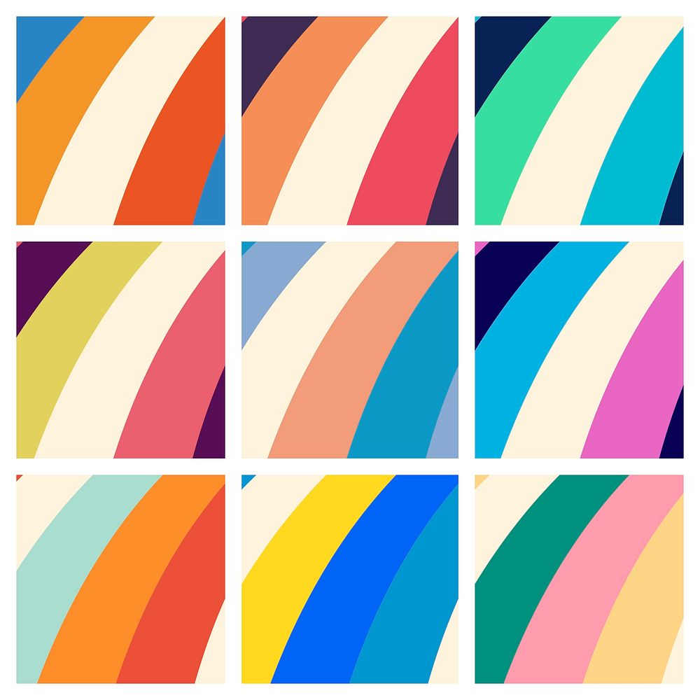 Set of colorful retro print backgrounds