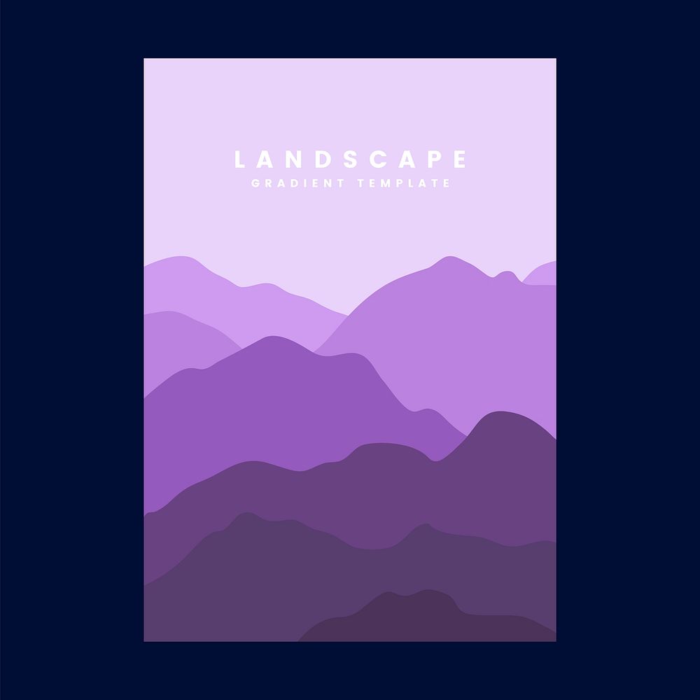 Colorful landscape gradient poster template