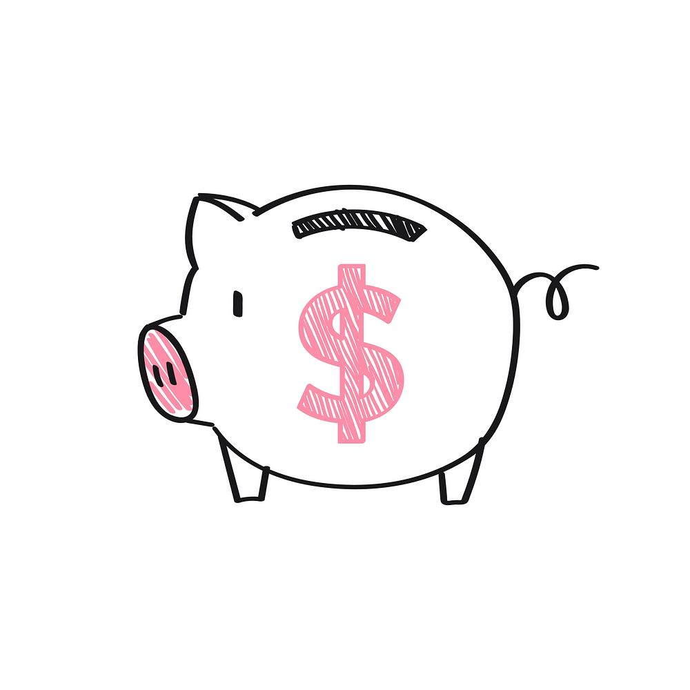 Piggy bank with a dollar sign illustration