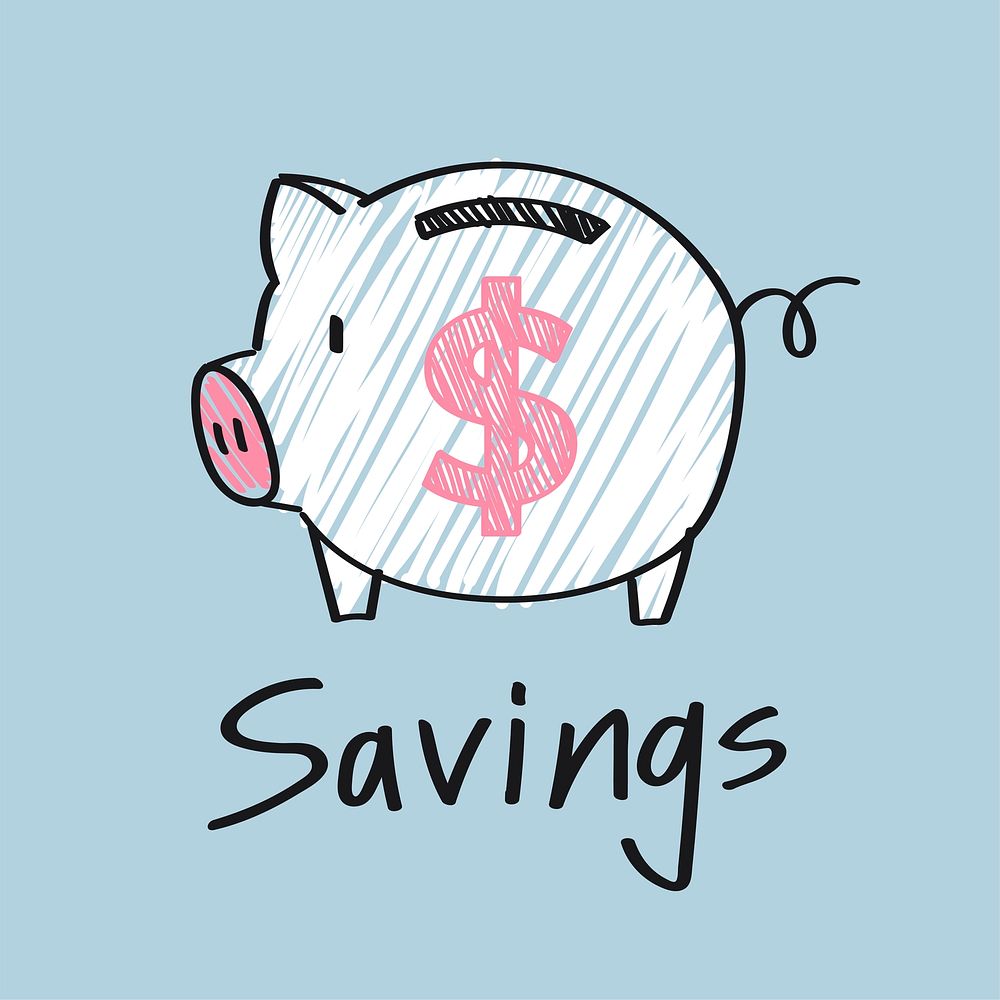 Piggy bank with a dollar sign illustration