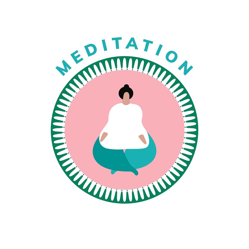 Yoga and meditation wellness icon