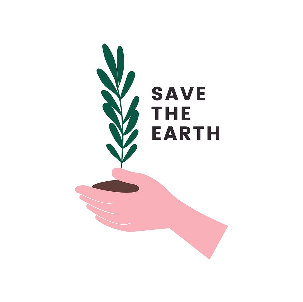 Save the earth and go green icon