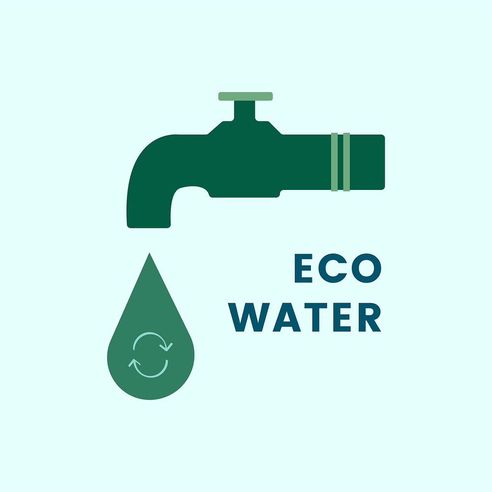 Recycled water system icon vector