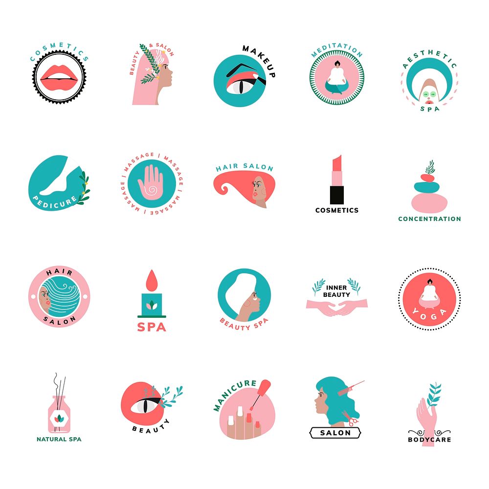 Set of beauty and cosmetics icons