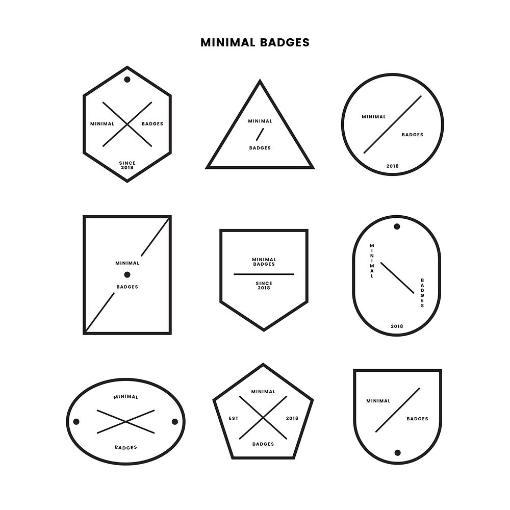 Collection of minimal style badges