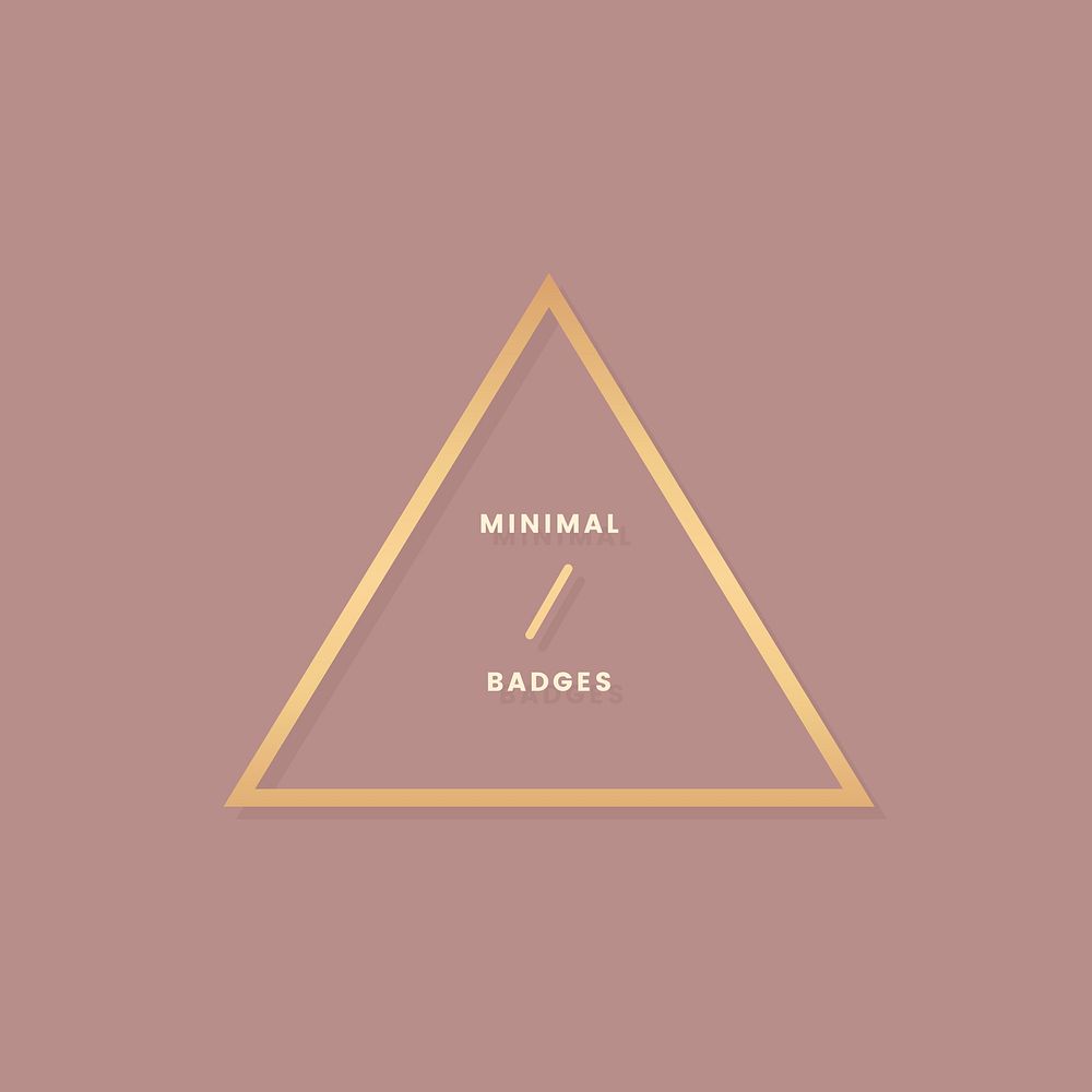 Minimal rose gold triangle badge vector