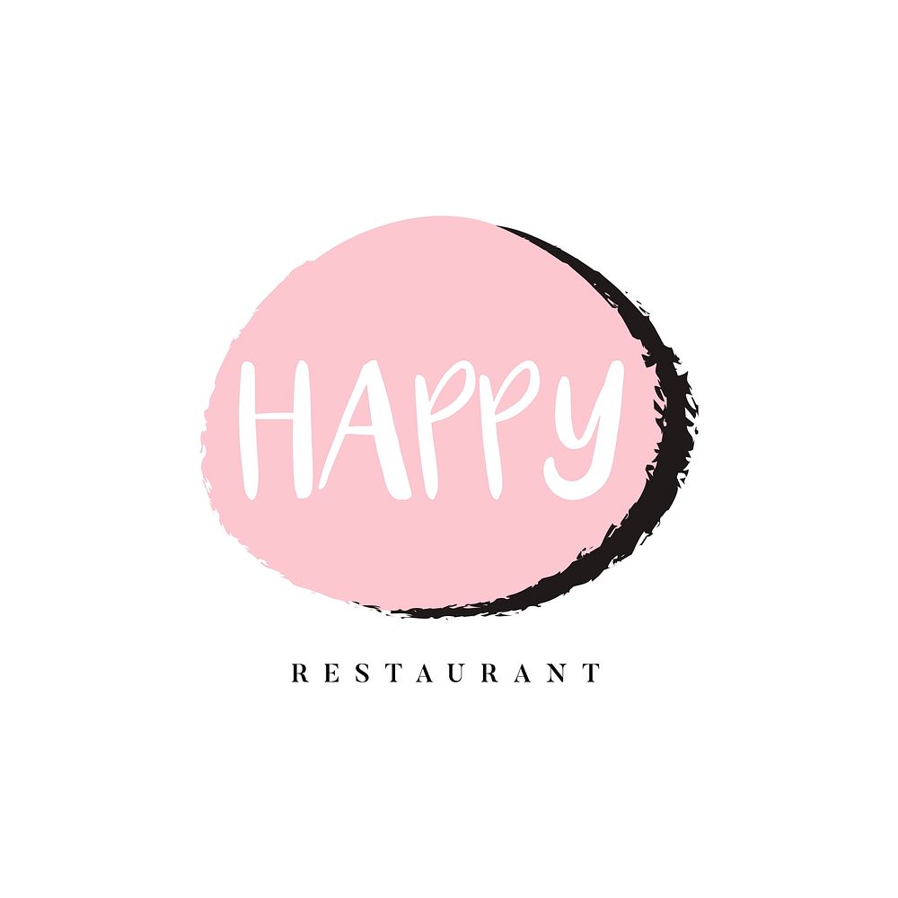 Happy restaurant logo branding vector