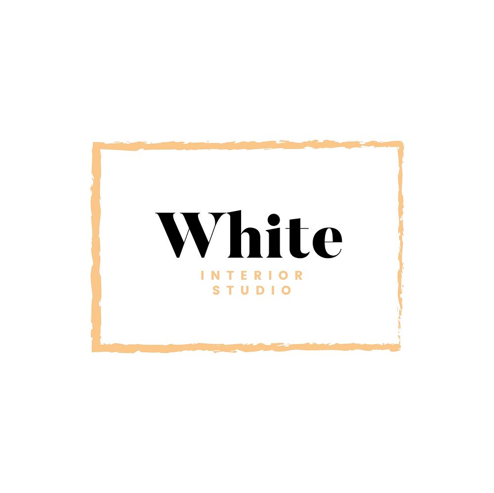 White interior studio logo design