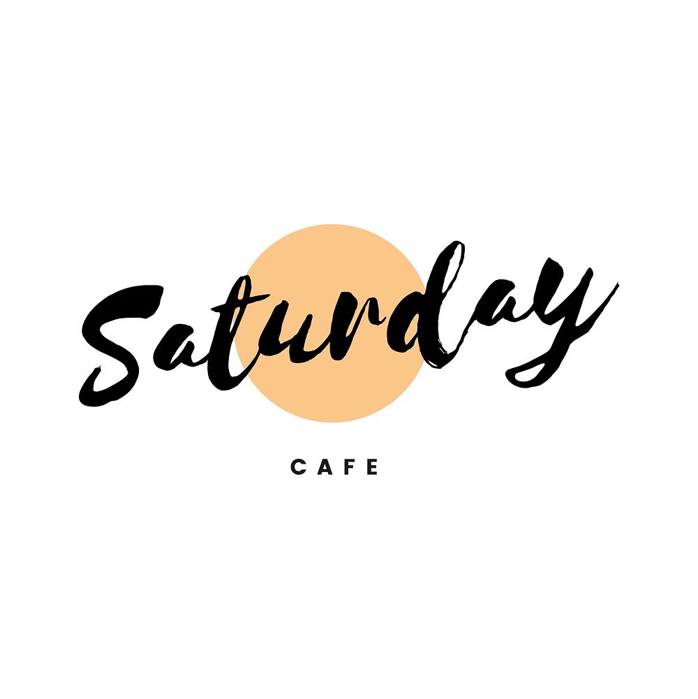 Saturday cafe logo branding vector