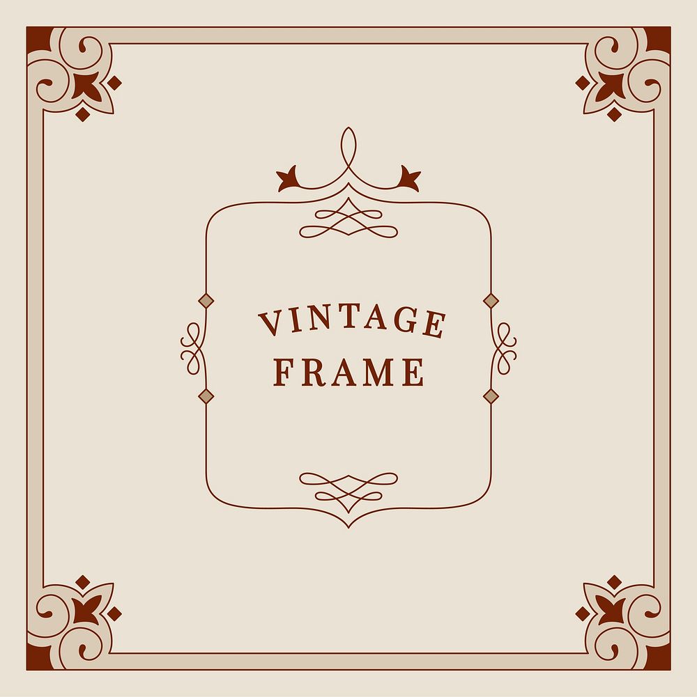 Flourishes vintage ornament frame illustration