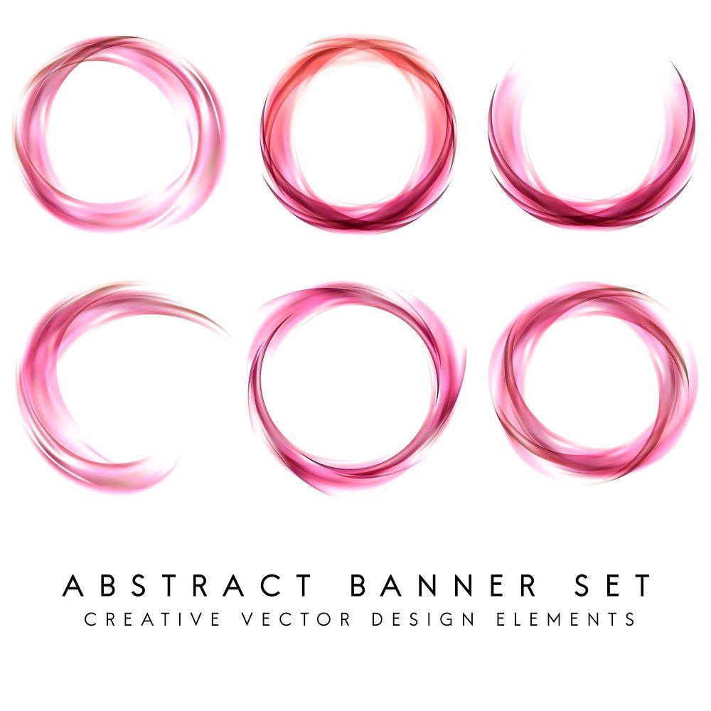 Abstract banner set in pink