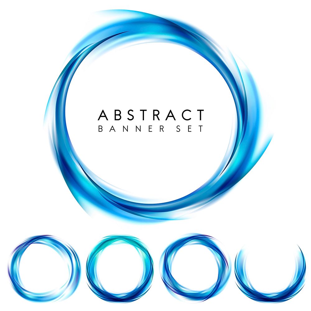 Abstract blue logo set in blue