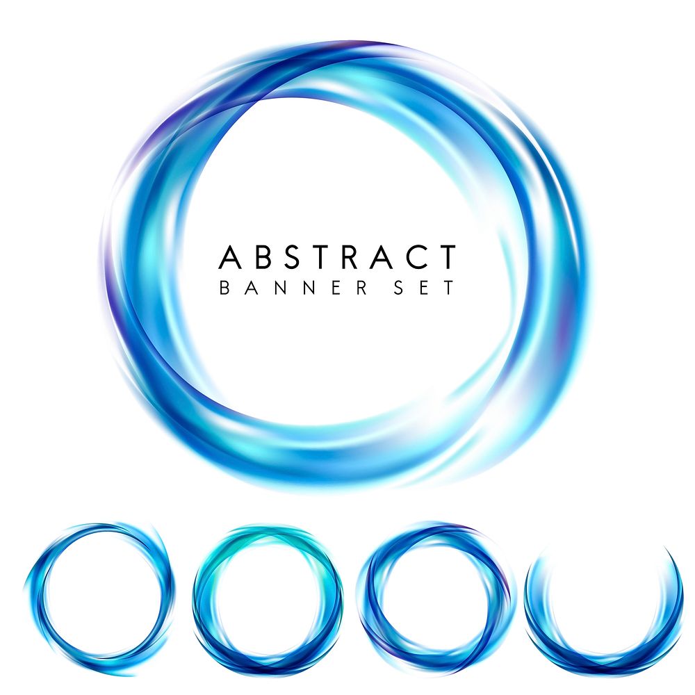 Abstract logo design set in blue