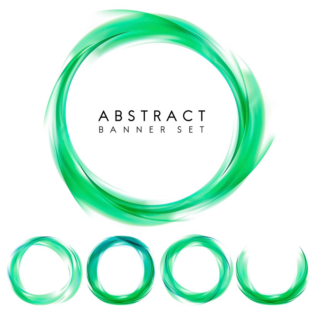 Abstract banner set in green
