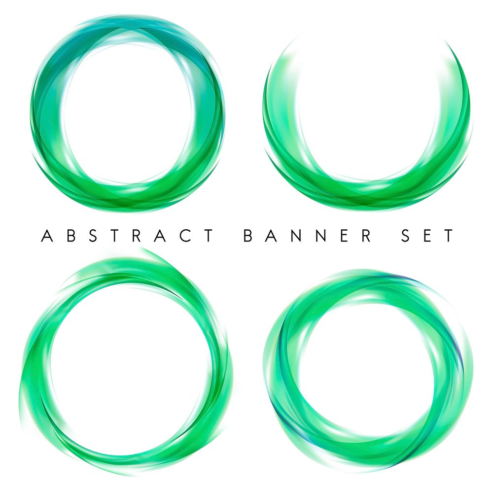 Abstract banner set in green