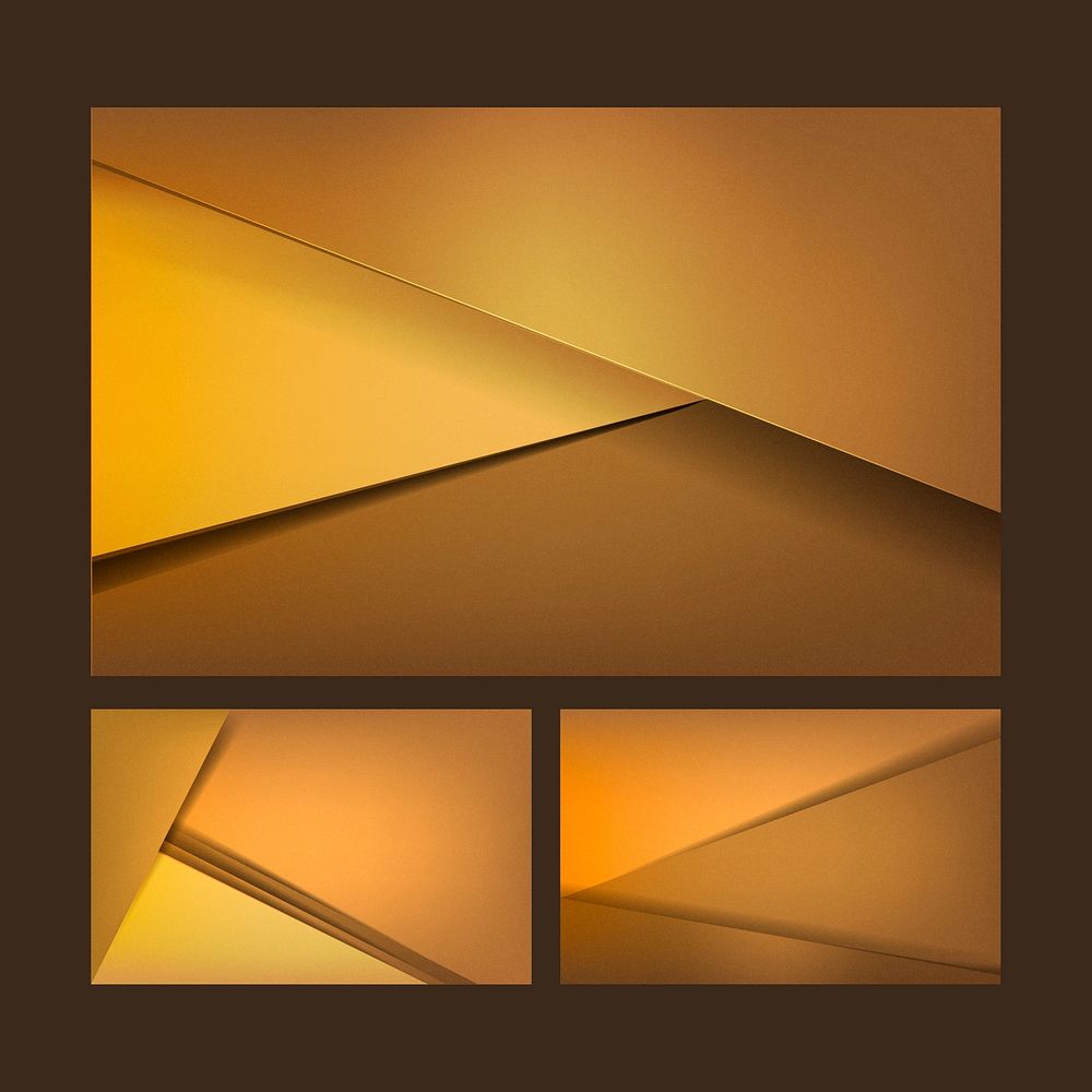 Set of abstract background designs in orange