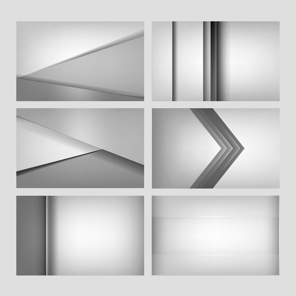 Set of abstract background designs in light gray