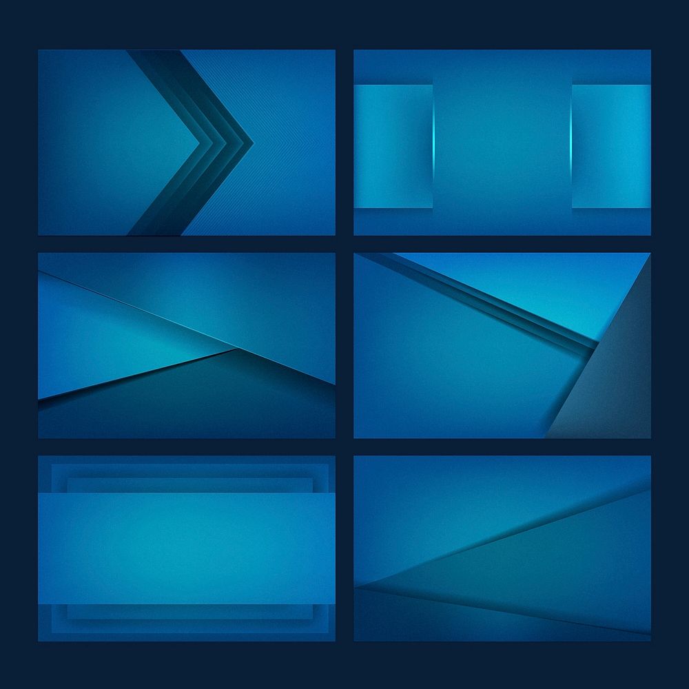 Set of background designs in blue