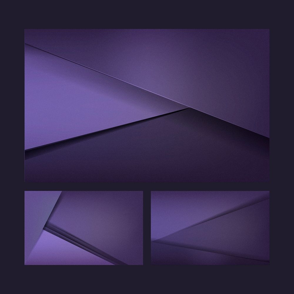 Set of background designs in deep purple
