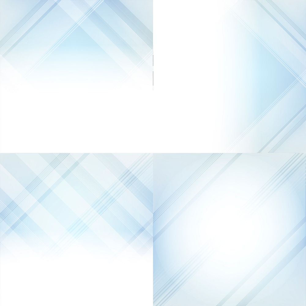 Blue and white gradient abstract background set