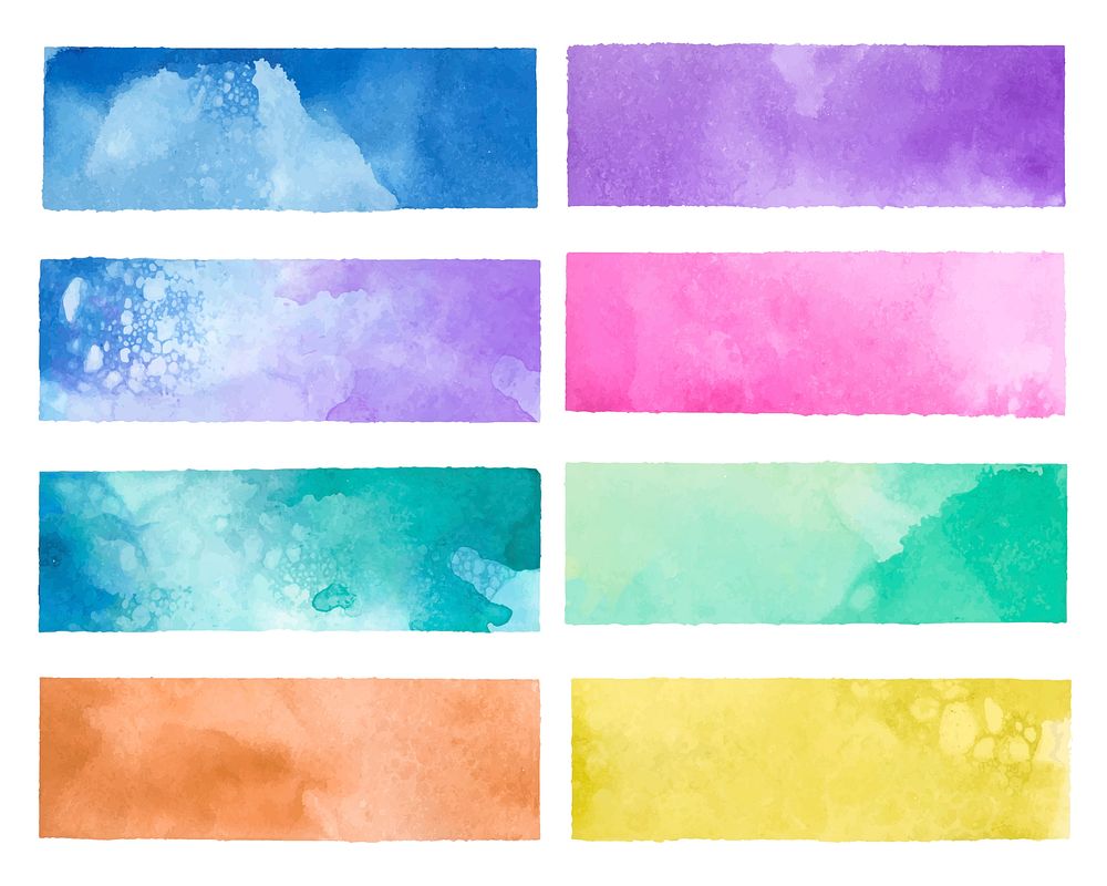 Colorful painted watercolor backgrounds vector