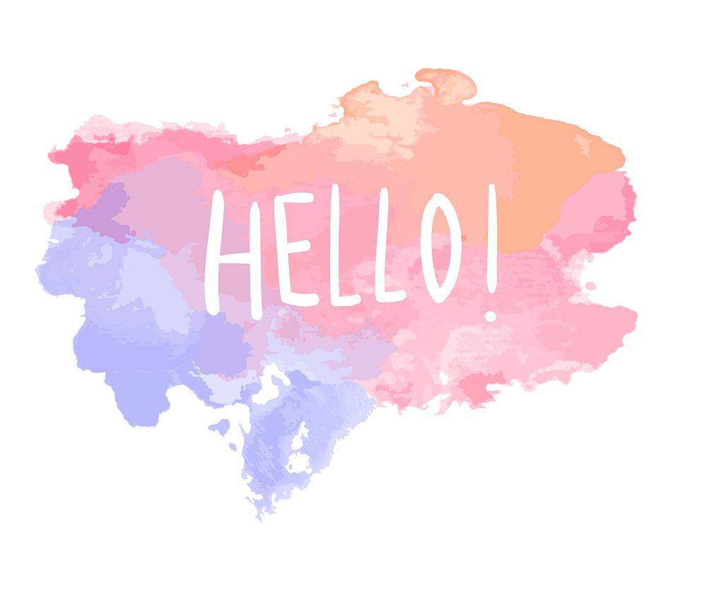 The word hello on a watercolor vector