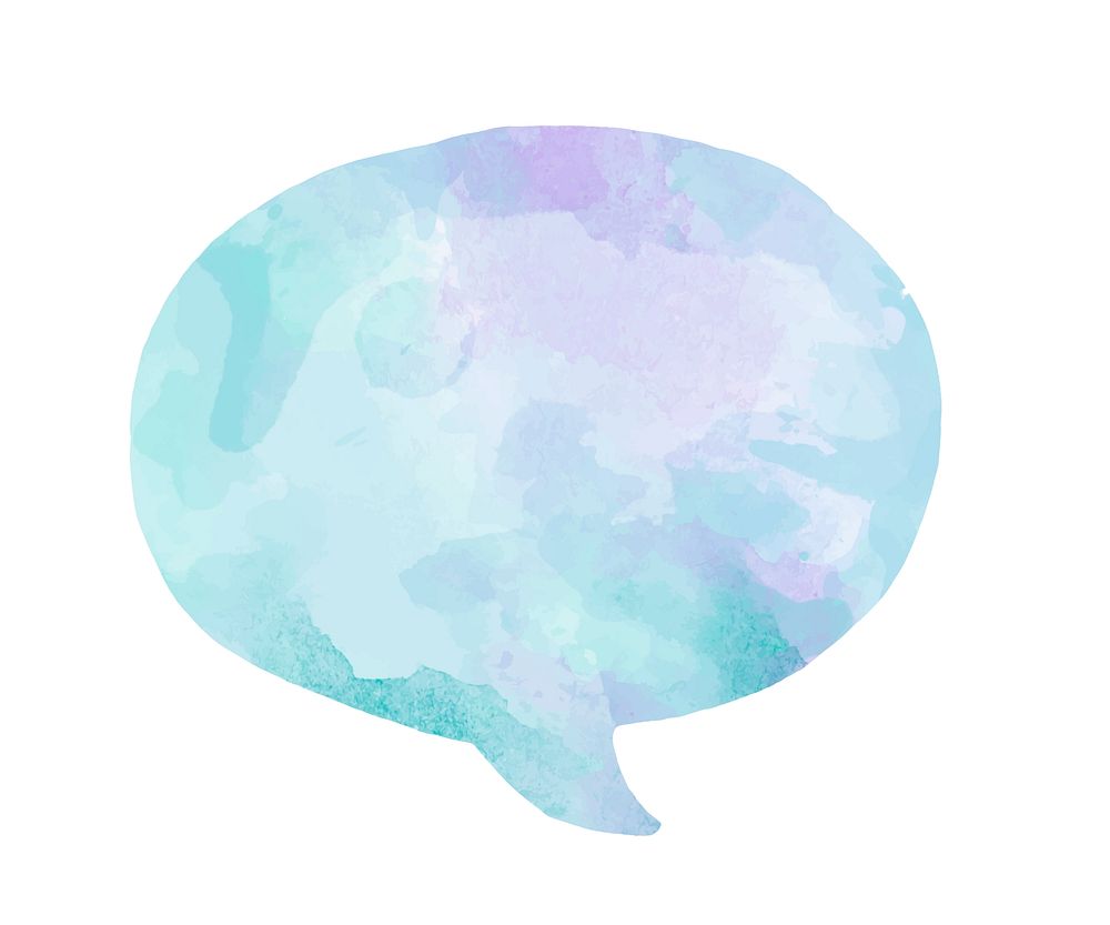 Colorful watercolor speech bubble vector