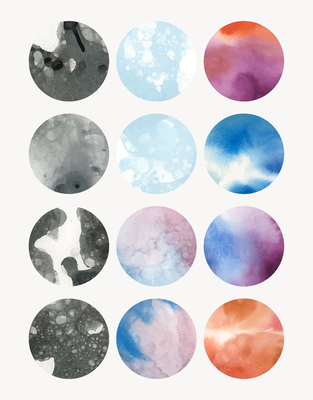 Round shaped watercolor backgrounds vector | Free Vector - rawpixel