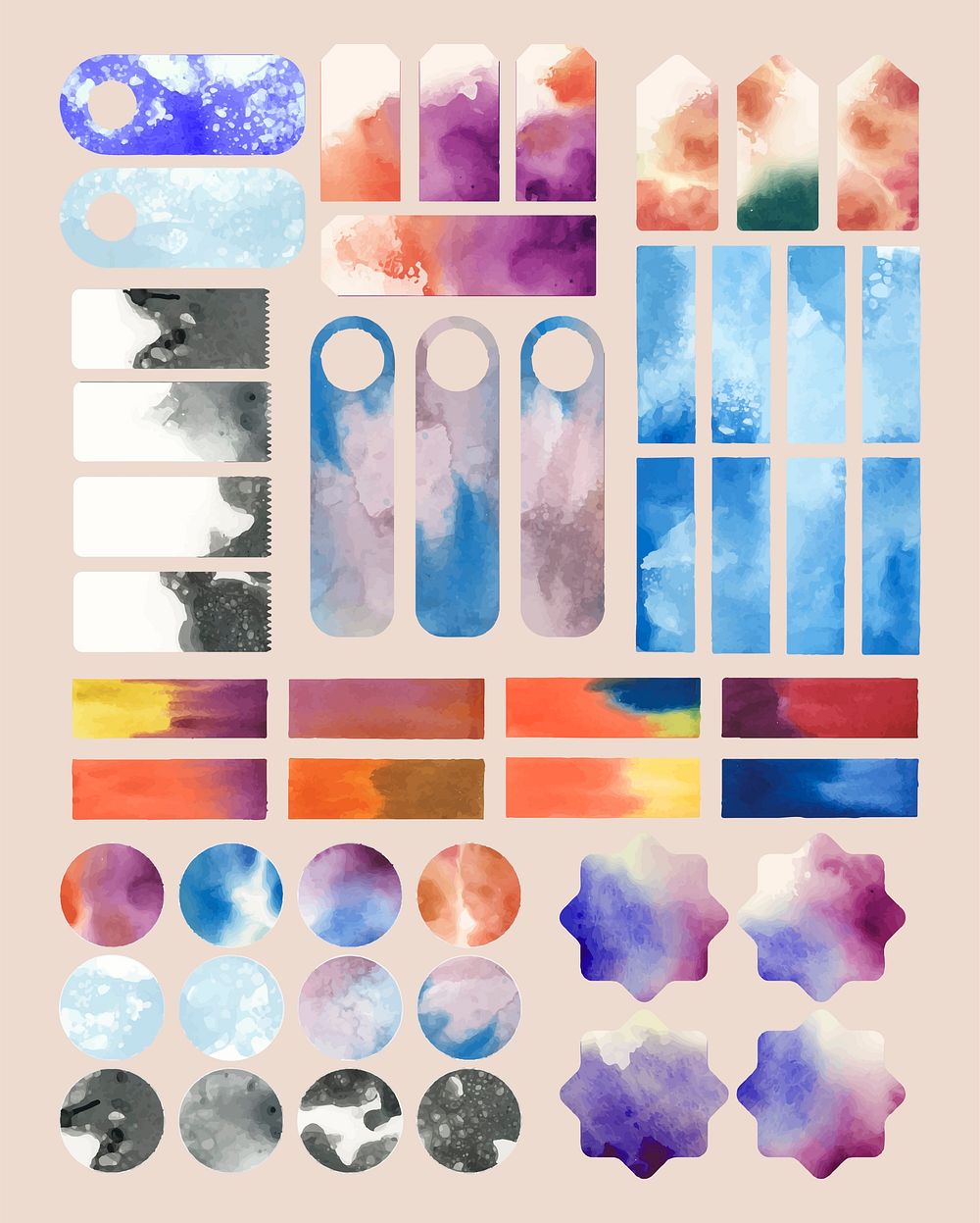 Set of watercolor backgrounds vector