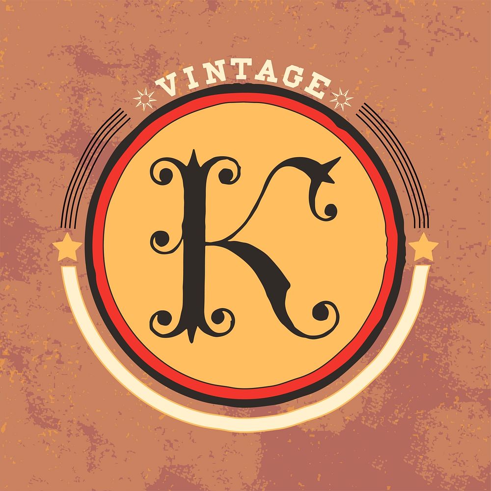 K vintage logo design vector