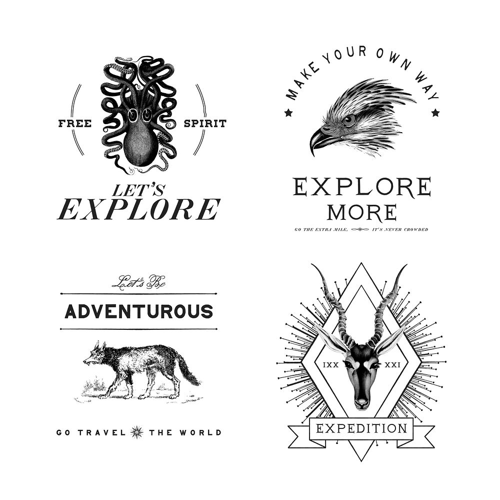 Collection of adventure logo design vectors