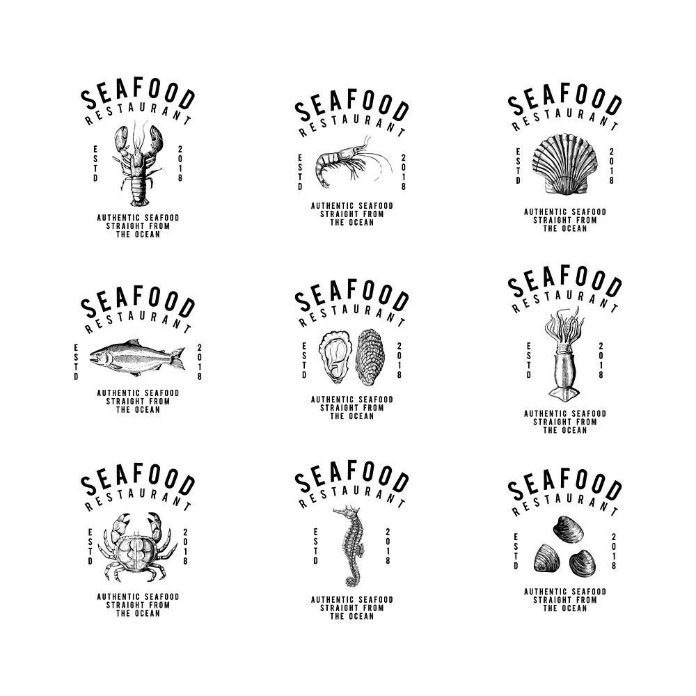 Set of food logo design vectors