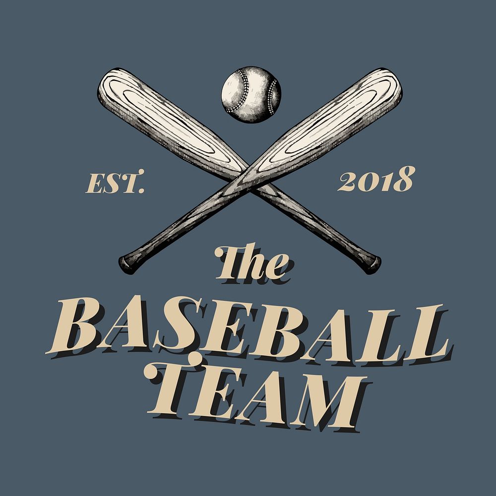 The baseball team logo design vector