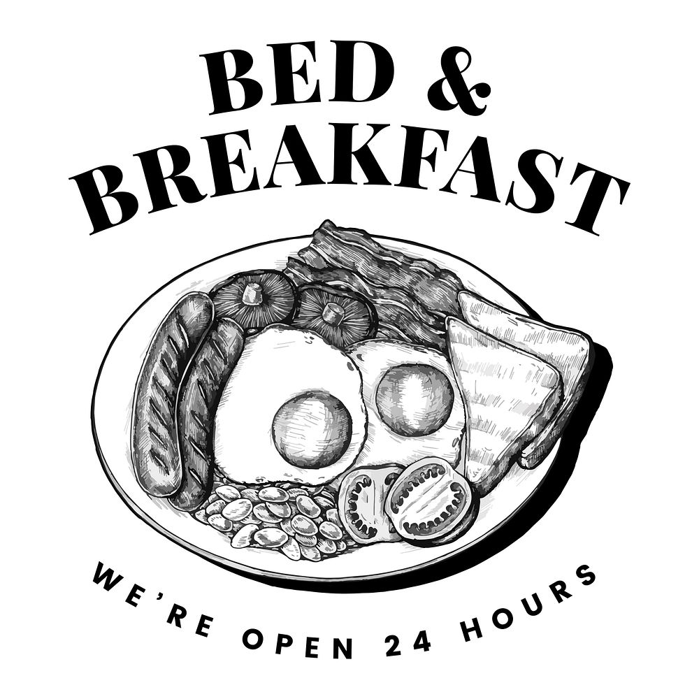 Bed and breakfast logo design vector
