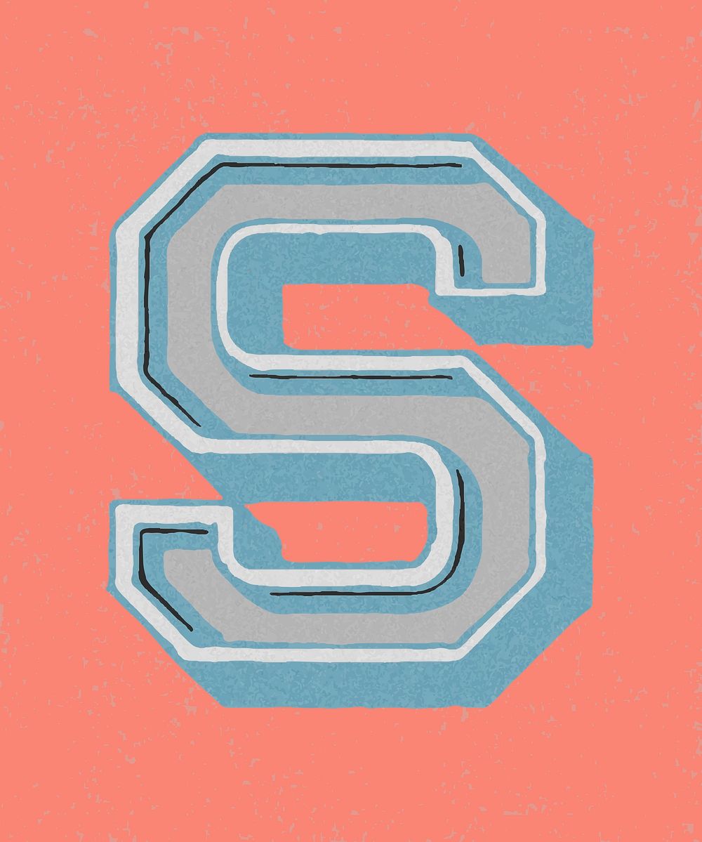 Capital letter S vintage typography style