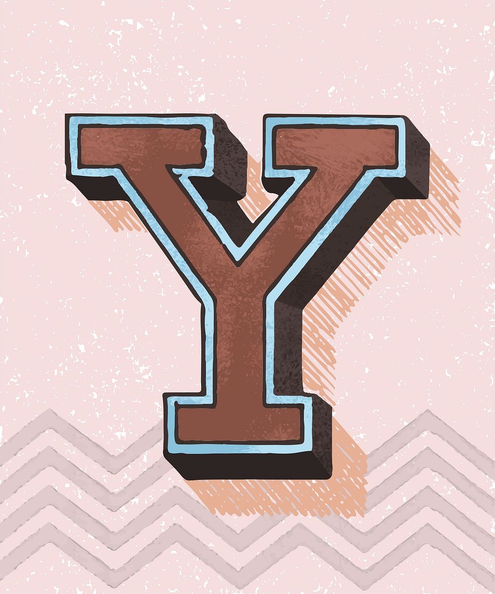 Capital letter Y vintage typography style