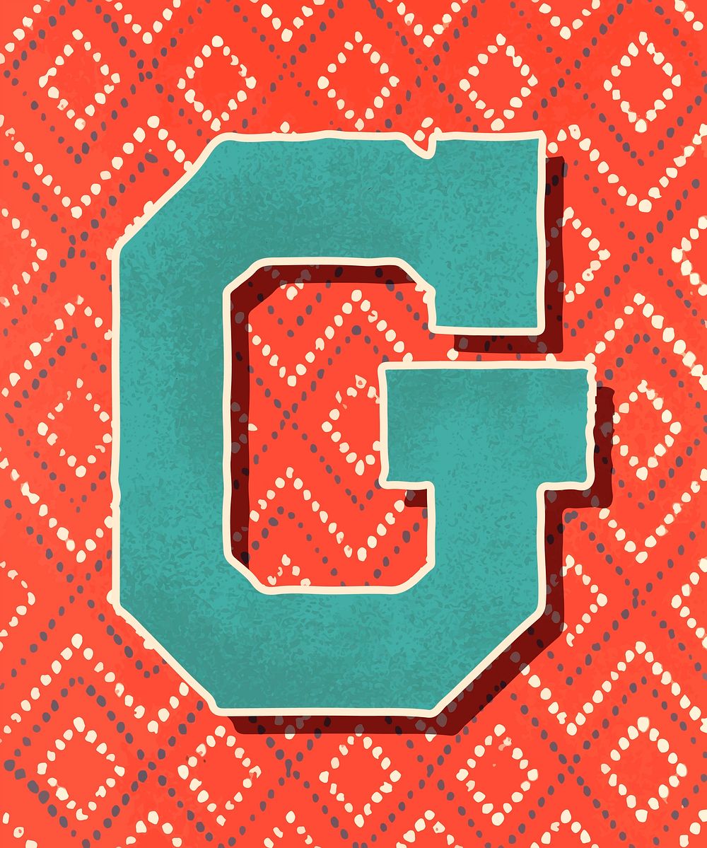 Capital letter G vintage typography style